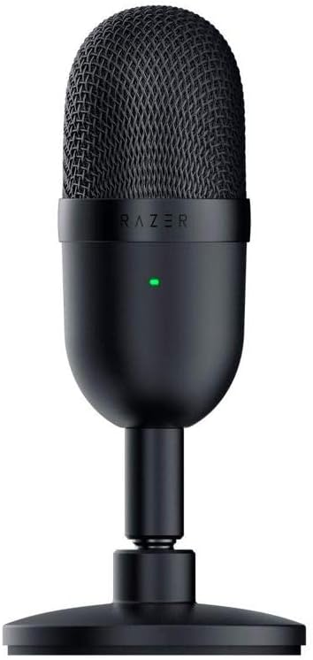 Razer Seiren Emote Streaming Microphone: 8-bit Emoticon LED Display, Stream Reactive Emoticons, Hypercardioid Condenser Mic, Built-in Shock Mount, Height & Angle Adjustable Stand, Classic Black