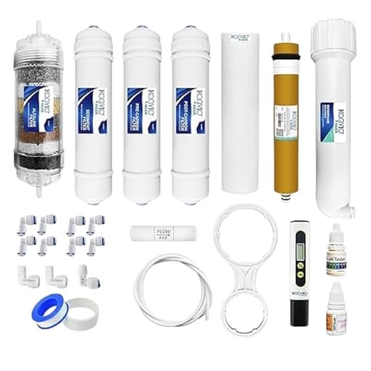 KONVIO NEER Domestic Ro Water Purifier Maintenance Service Kit With All Accesories That Work Up To 3000 Tds (Includes 80Gpd Membrane, Aaa, Pre Post Carbon Sediment, Tds Meter, Etc.), White