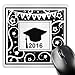 Price comparison product image 3dRose mp_120292_1 8 x 8-Inch Class of 2016 Graduation Memento - Black and White Graduate Hat Cap - High School College University Mouse Pad