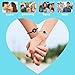 INOWL Long Distance Touch Bracelets,Vibration & Light up Couples Bracelets, Remote Smart Matching Couples Bracelet for Couples Long Distance Relationship Girlfriend Boyfriend Xmas Gifts silver Black