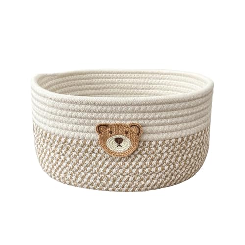 Aufbewahrungskorb - Körbe Aufbewahrung 25 cm Körbchen Wickeltisch Baumwoll-Korb für Wohnzimmer Wickeltisch Bad & Kinderzimmer faltbar & dekorativ zur Organisation von Spielzeug Kleidung & mehr