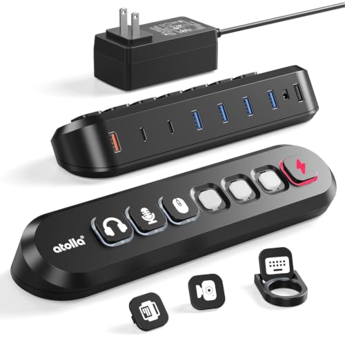 Image of atolla 7-Port Powered USB Hub, 4 USB-A 3.0+2 USB-C 3.0+1 Fast Charging Port
