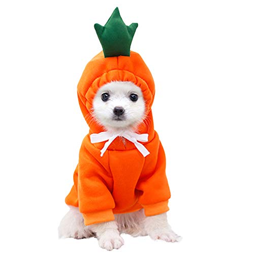 BAYOU Dog Hoodie Pet Clothes Fleece Dog Sweatshirt with Fruit Hood Pullover Dog Sweaters Winter Cat Clothes Warm Puppy Sweaters