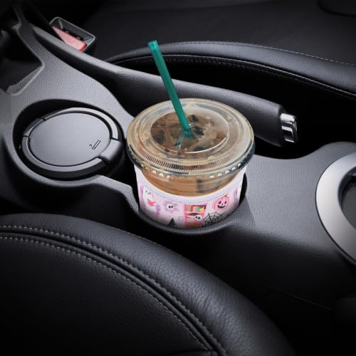 Image of YR Reusable Neoprene Insulator Sleeve for Iced Coffee Cups, 3 Pack Coffee Coolies sleeves for Iced & Hot Drinks, Cold Beverage Cooler Compatible with Cold Soda and More (Ghost & Book)