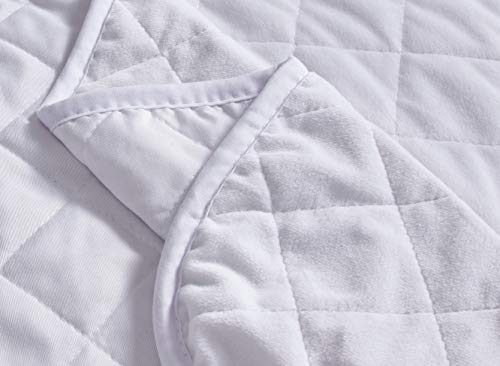 Masterplay 3-Piece Solid Micromink Warm Oversize Velvet Quilt Set, Bedspread Coverlet King Size Bed Cover (White) #TOP2