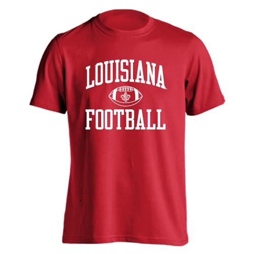 Sport Your Gear Louisiana Ragin' Cajuns Football Game Day Traditions Short Sleeve Red Large T-Shirt – Officially Licensed Geaux Cajuns Fan Tee – University of Louisiana at Lafayette Apparel