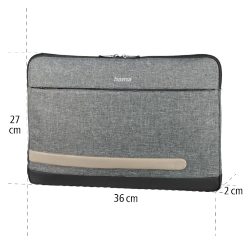 Hama Housse pour Ordinateur Portable 13.3 Pouces Terra (Pochette 13.3"/34cm Compatible Macbook HP Lenovo Dell ASUS) Gris