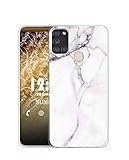 Sunrive Coque pour Wiko View 5/View 5 Plus, Silicone Étui Housse Protecteur Souple Gel Transparent Back Case(TPU Marbre Blanc)+ Stylet OFFERTS