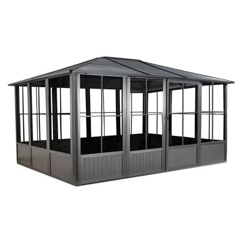Sojag Outdoor 10' x 17' Korado Rectangular Solarium Sunroom with Mosquito Nets Cover