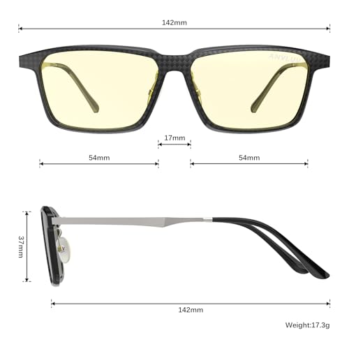 Image of ANYLUV Blue Light Glasses Men, Stylish Square Carbon Fiber Eyewear, Anti Eyestrain, Lightweight Mens Computer Gaming Glasses