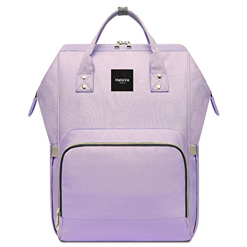Image of HaloVa Diaper Bag Multi-Function Waterproof Travel Backpack Nappy Bags for Baby Care, Large Capacity, Stylish and Durable, Purple-Blue