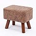 HH-CC Otomany mały podnóżek, skórzany podnóżek, vintage tapicerowany podnóżek - stołek na sofę prostokątny niski taboret sofa (kolor: C)