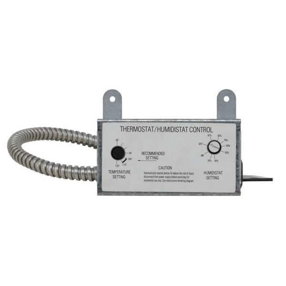 Dayton 10N203 Attic Fan Thermostat, Attic Fan Control, Degrees_Fahrenheit, to Volts, Amps, Galvinized Finish