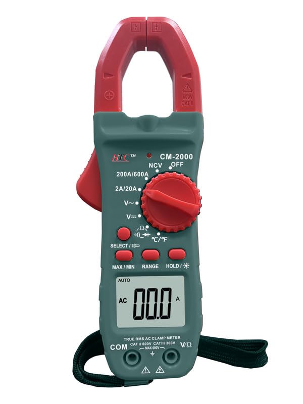 CM-2000, HTC HAZARI TECH CONNECT Digital Clamp Meter AC/DC 600V Voltage, AC 600A Current, 3½ Digits, 1999 Counts, 28mm Jaw, True RMS-image-35