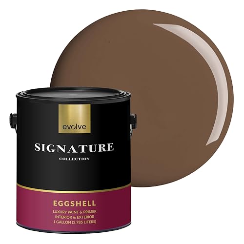 EVOLVE Signature Paint & Primer – Eggshell Truffle Brown, 1 Gallon