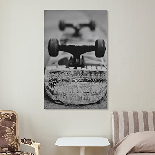 Black And White Poster, Street Skateboarding Teenager, Retro Poster Of Skateboarding Performance (3) Wall Art Paintings Canvas Wall Decor Home Decor Living Room Decor Aesthetic 24X36Inch(60X90Cm) Fr #TOP6