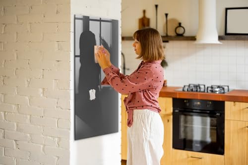 Tablón de anuncios de vidrio templado gris de 60x120 cm con panel magnético para pared 2
