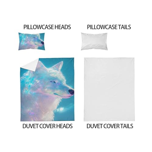 Housse de couette single loup microfibre hypoallergénique pour enfant - 5