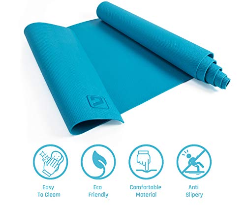 BRAVICH Yoga Mat, Classic Pro Yoga Mat Eco Friendly Non Slip Fitness Exercise Mat 173cm x 61cm Gymnastics Blue