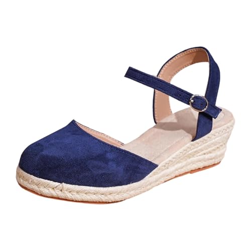 Chaussures à bout vintage et boucle : des espadrilles compensées pour marcher sans douleur l'été