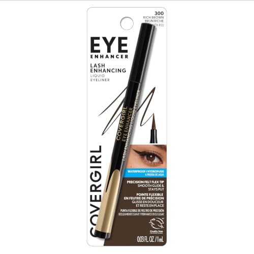 COVERGIRL Eye Enhancer Lash Enhancing Liquid Eyeliner - 300 - Rich Brown, 9ml (0.3oz) - image 2