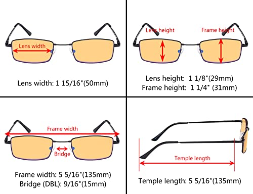 Image of Eyekepper 4 Pack Reading Glasses Blue Light Blocking Memory Titanium Bridge Computer Readers