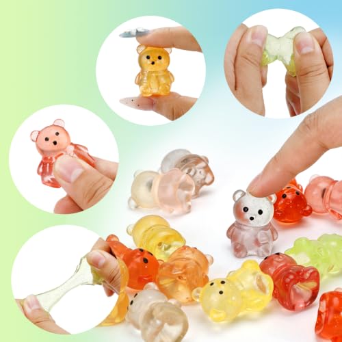 Image of 30 Pack Mini Bear Squishies, Squeezy Sensory Toys for Kids, Anxiety Relief, Treasure Box Toys Classroom Prizes Party Favors, Multicolor