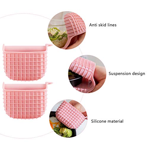 Lurrose 2Pcs Mini Pitada Mitts Potholders Forno Luvas de Silicone Resistente Ao Calor para a Cozinha