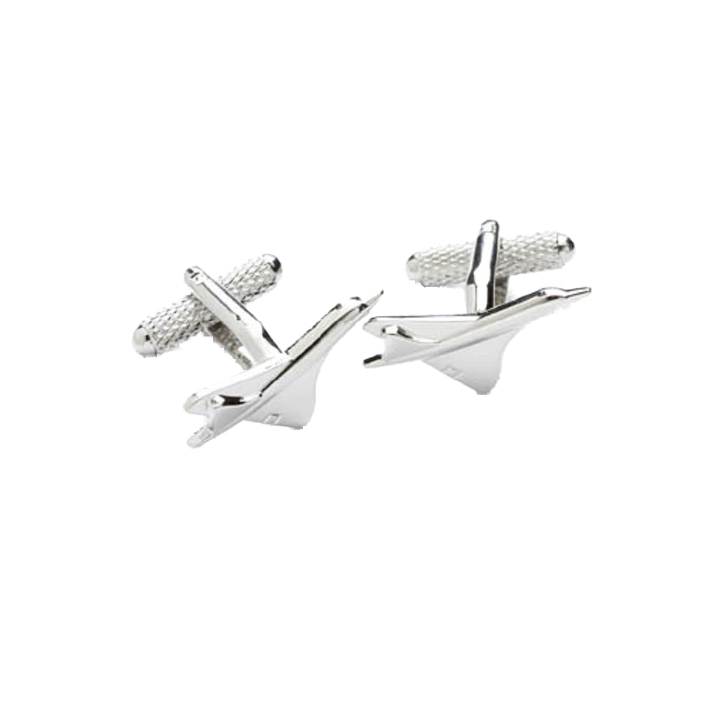 Onyx - Art London Silver Concorde Plane Design Cufflinks In Gift Box - Onyx-Art London Ck186