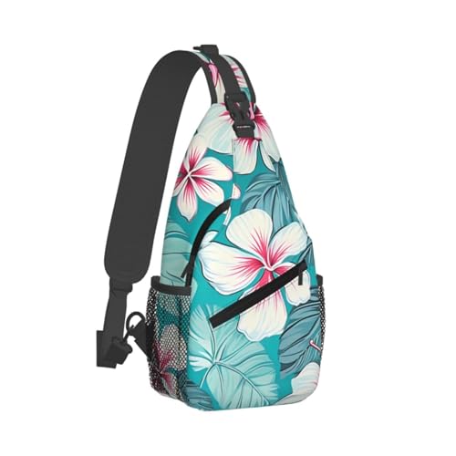 Bolso Sling unisex con diseño de flores tropicales miniatura 7