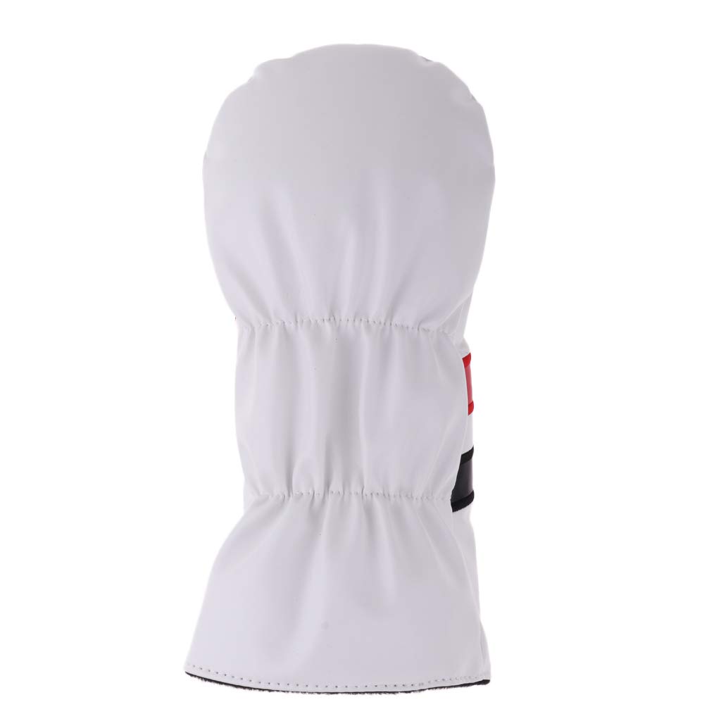 Fundas Impermeables para Cabeza de Golf PU Driver Madera Calle Blanca