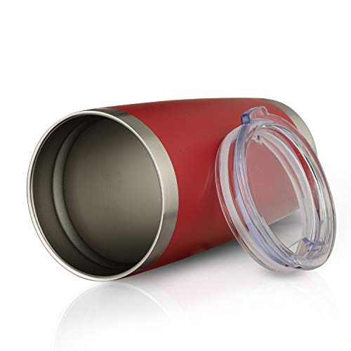 MUCHENGHY 20oz Tumbler Bulk Stainless Steel Cups with Lid and Straw, Double Wall Vacuum Insulated Travel Coffee Mug, Powder Coated Thermal Cup for Cold & Hot Drinks(Red, 8 Pack)