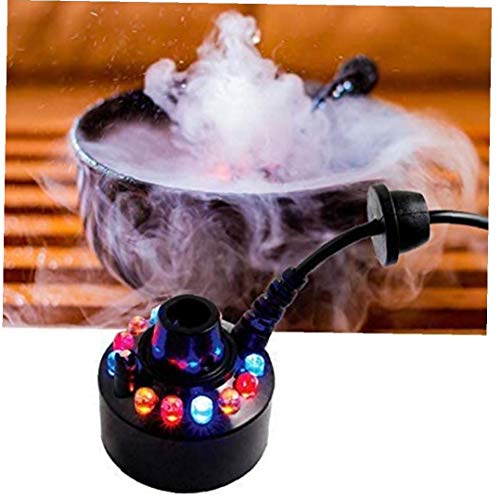 Yililay Mistfabrikant Pond Herr Brunnen Atomizer Aquarium Fogger luchtbevochtiger met 12 leds voor binnen en buiten, 20 mm, zwart - Image 4