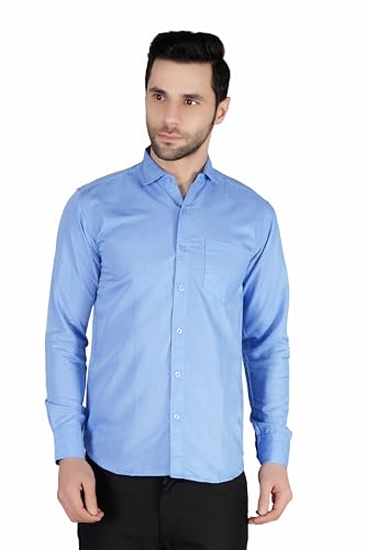 Image of Mens Slim fit Solid Casual Cotton Shirt with Spread Collar and Full Sleeves || Suitable for Office wear