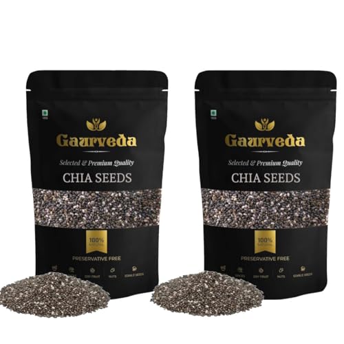 Image of GAURVEDA Chia Seeds for eating - For Weight Management (200 Grams * 2 = 400 Grams, Chia Seeds)