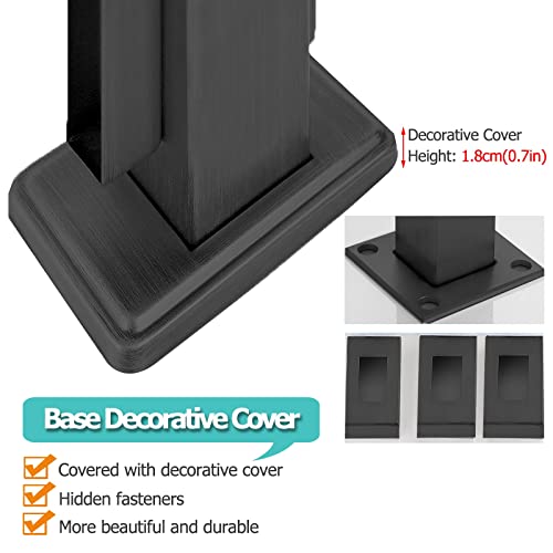 Poste de barandilla de vidrio de 85 a 125 cm con abrazadera de panel negra 5