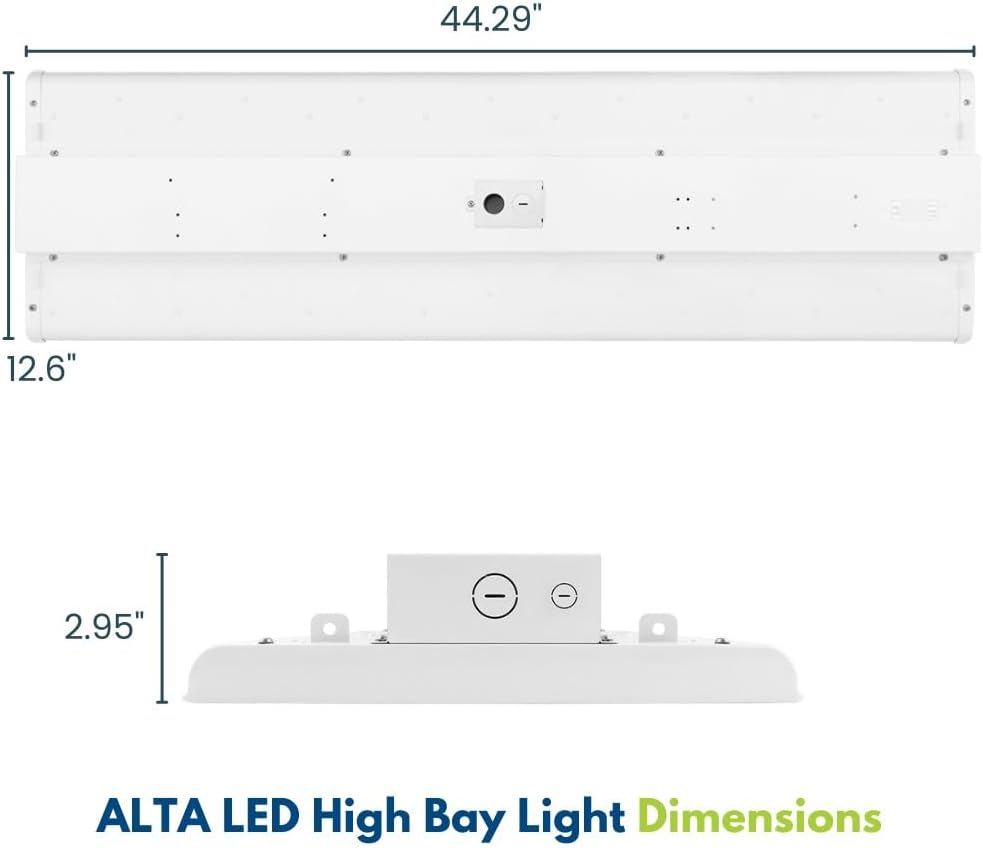 Pack of 2 ALTA LED LED Bay Ceiling Shop Light - 2FT - 105W/90W/80W - 16,500 Lumens - 5000K/4000K Selectable - 120-277V - 250W Metal Halide Equal