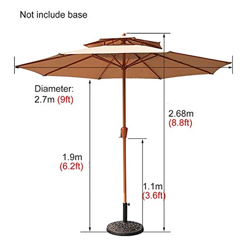 Gran parasol CLSDRZC con doble top y estructura de hierro de 2,7m 2