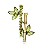 FAIRYGATE Brooches for Women UK Vintage Large Brooch Pins Elegant Retro Green Plant Bamboo Pin Retro Fashions Brooches Rhinestone Luxury for Women Collar Clothing Accessories Jewelry Gifts B2436
