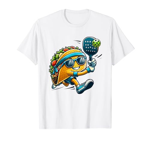 Taco Playing Pickleball Mexican Cinco De Mayo Kids Women Men T-Shirt