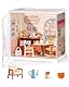 Rolife Super Creator DIY Miniature House Miniatur Haus Bausatz Selber Bauen Vitrine Staubschutz Kein Kleber Deko Schreibtisch Bücherregal Diorama Modellbau Bastelset für Kinder (Honey Tea Lounge)
