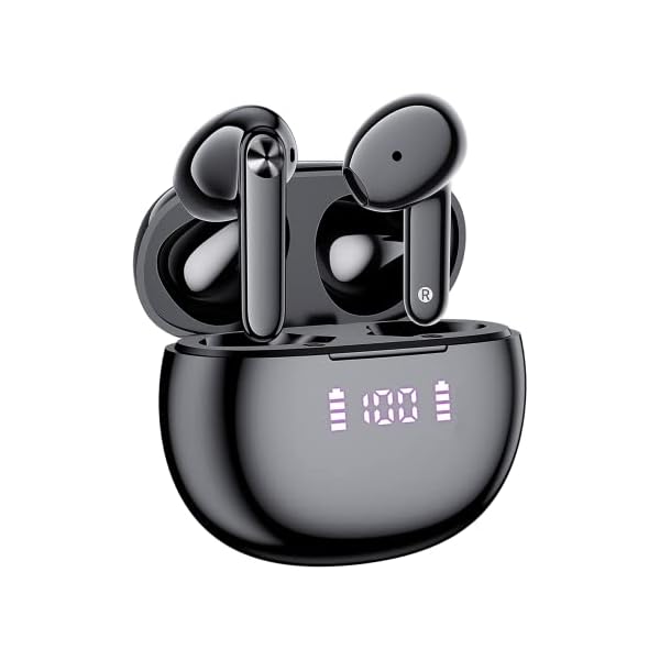 Wireless-Earbuds-Bluetooth-Headphones-56H-Playback-Stereo-in-Ear-Earphones-with-Charging-Case-LED-Power-Display-IPX7-Waterproof-Ear-Buds-with-Microphones-for-Work-Fitness-Sports-Black
