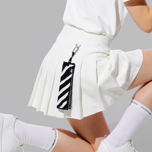 Image of ANDGOLF Pleats Ball Towel, Funky Golf Towel, I Use This Towel to Wash My Ball, Golf Gifts - Golf Accessories, Embroidered Golf Towels for Bags with Clip, Colorful (Zebra)
