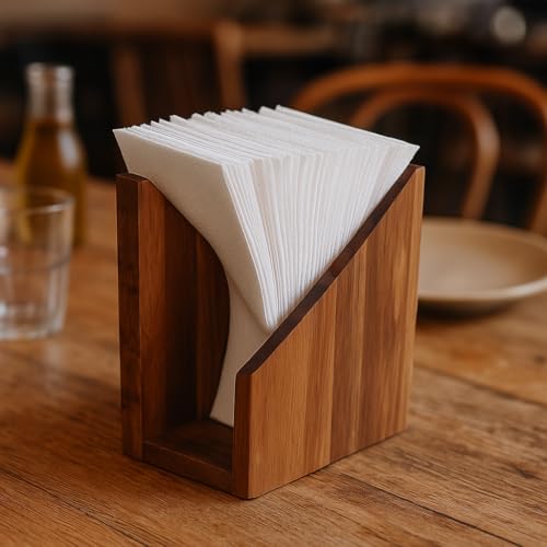 Lista de Servilleteros favoritos de las personas. 43 Servilletero de madera acacia, color oscuro, 13X15cm