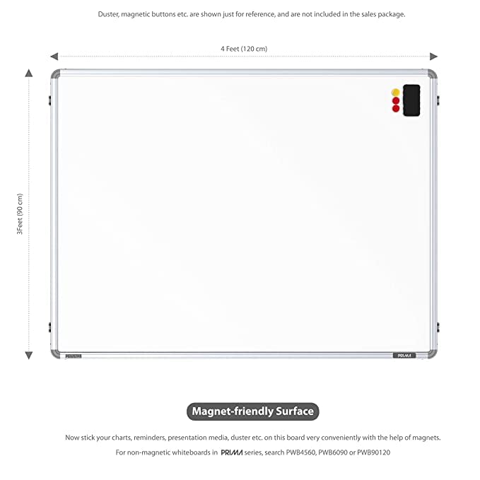 Image of Regular Engineered Wood Whiteboard for Office, Home & School, Factory, 3x4 Feet (Pack of 2)