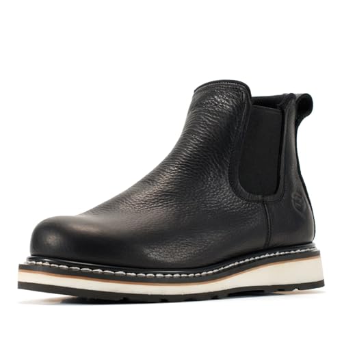 Image of SUREWAY Men's 6-Inch Slip-On Chelsea Work Boots, Soft Toe Leather Boots