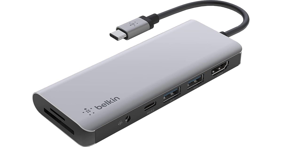 Belkin - 7 in 1 Multiport USB-C Hub (with 4K HDMI, USB-C, 2 USB-A,