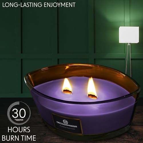 DECO EXPRESS Scented Candles, Double Wick Crackle Candles, Long 50 Hours Burn Time, Calming & Cosy Home Decor, Birthday - Image 4