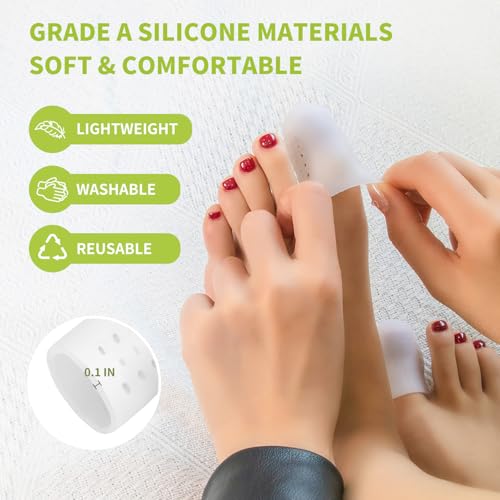 Image of Niupiour Gel Big Toe Protectors, 14 Packs of Breathable Big Toe Caps, Silicone Toe Covers for Big Toe, Calluses, Blisters, Hammer Toe, Provide Pain Relief from Missing or Ingrown Toenails