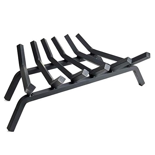 Fireplace Log Grate 27 inch - 6 Bar Fire Grates - Heavy Duty 3/4” Wide Solid Steel - For Indoor Chimney Hearth Outdoor Fire Place Kindling Tool Pit Wrought Iron Wood Stove Firewood Burning Rack Holder